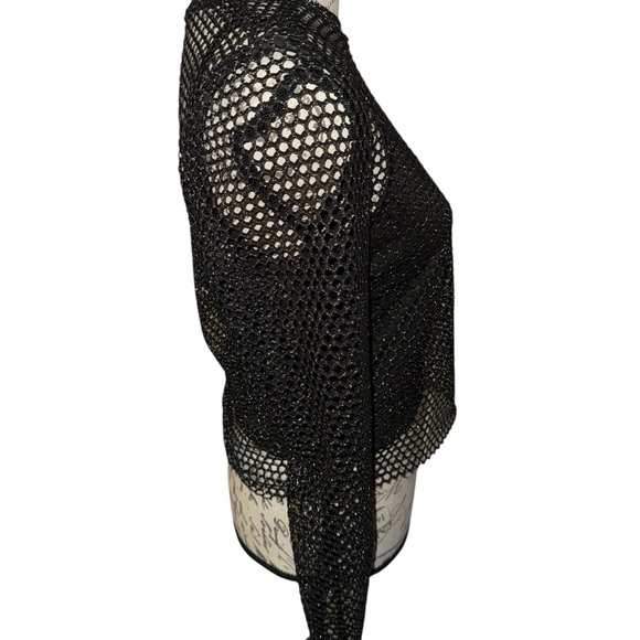 Steve Madden Black/Slate Metallic Mesh Top – Size Large – NWT - Picture 4 of 8